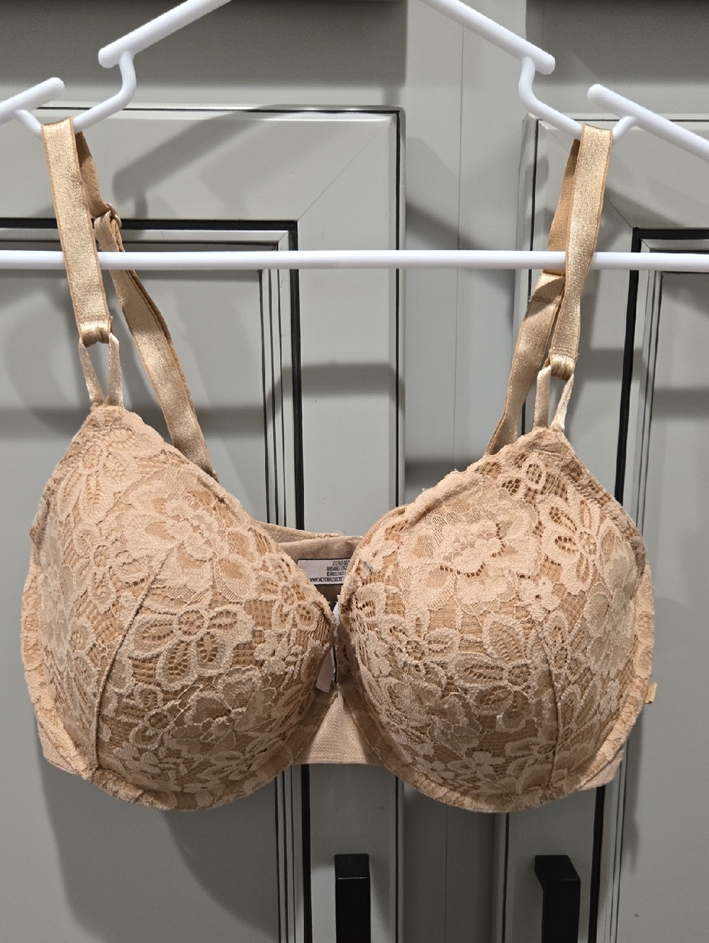 Victoria's Secret Tan Lace Lined Demi Bra